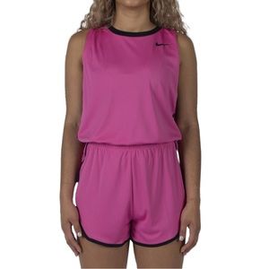 Nike Dri-FIT Women’s Open Back Athletic Pink Sleeveless Running Jumpsuit Romper